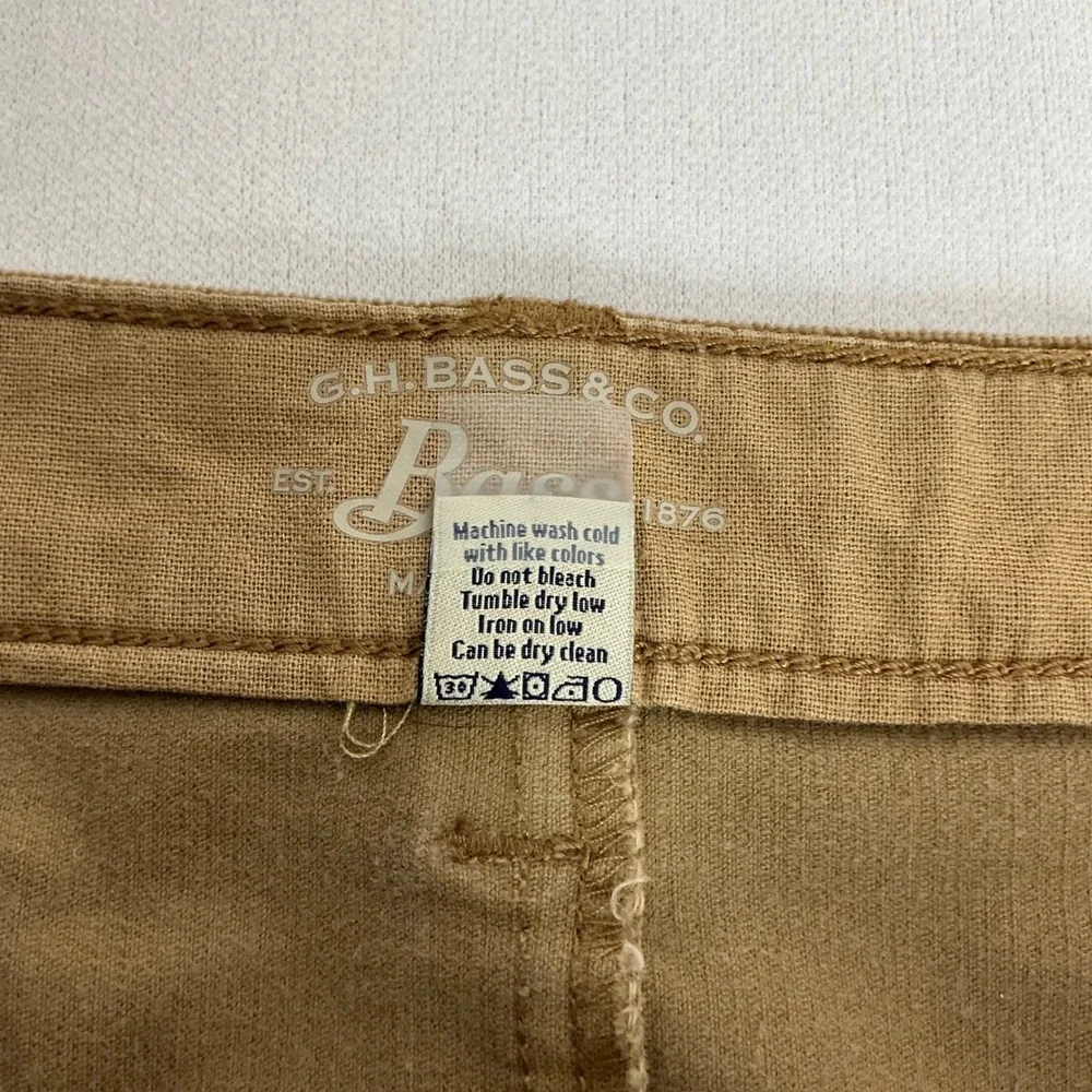G.H. Bass & Co. Tan Brown Corduroy Button‎ Front Mini Skirt Size 10 Vintage